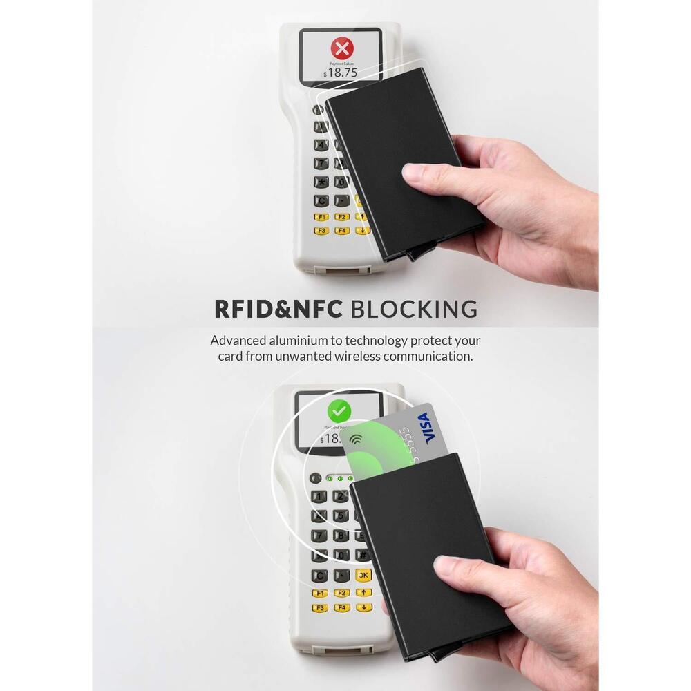 8459 Pop Up Card Holder Minimalist Card Case RFID Blocking 2 Double Slim - Picture 3 of 6